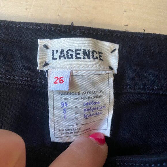 L'Agence Womens black flared jeans sz 26 high rise bell - Picture 4 of 6